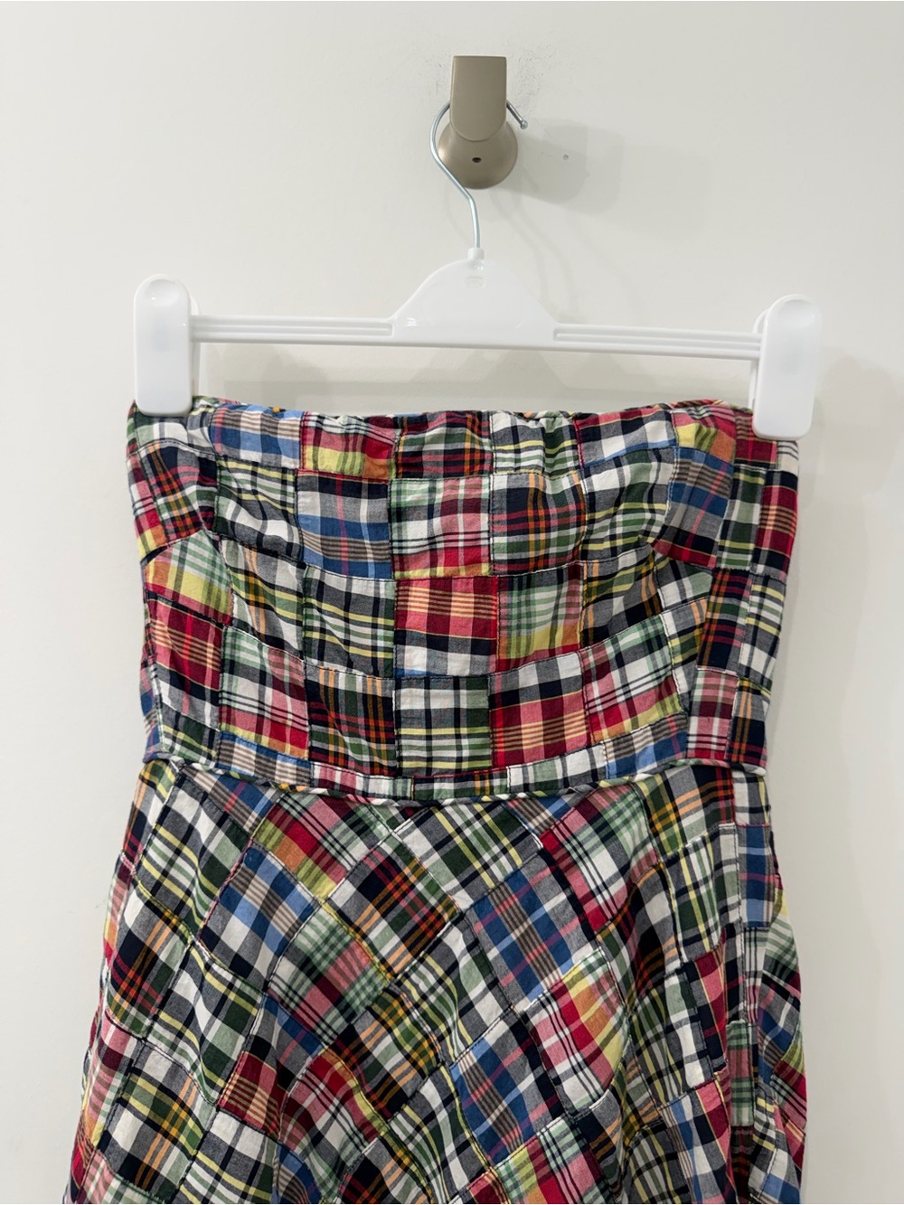Vintage J.Crew 100% Cotton Patchwork Strapless Midi Dress, Size 8 - Picture 5 of 8